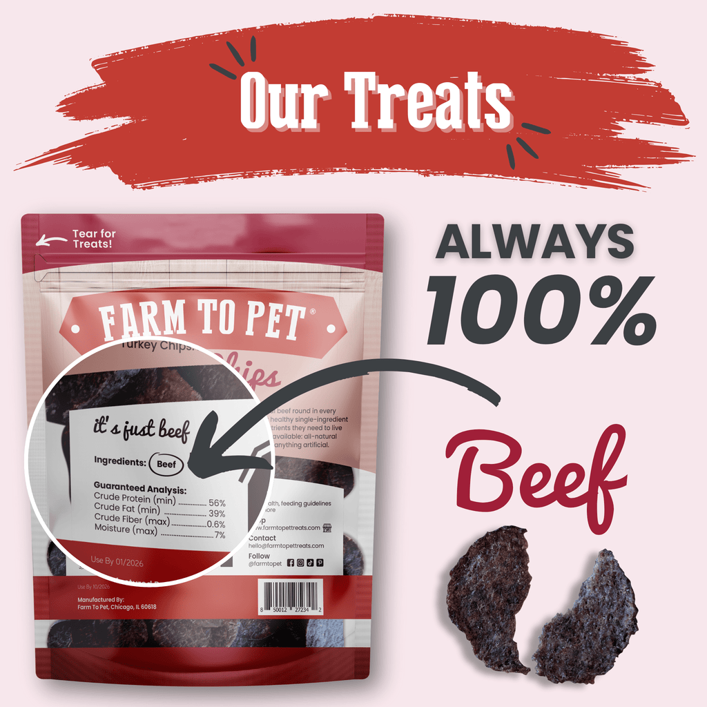 Beef Chips Dog Treats | Single-Ingredient Healthy Treats for Dogs Farm To Pet