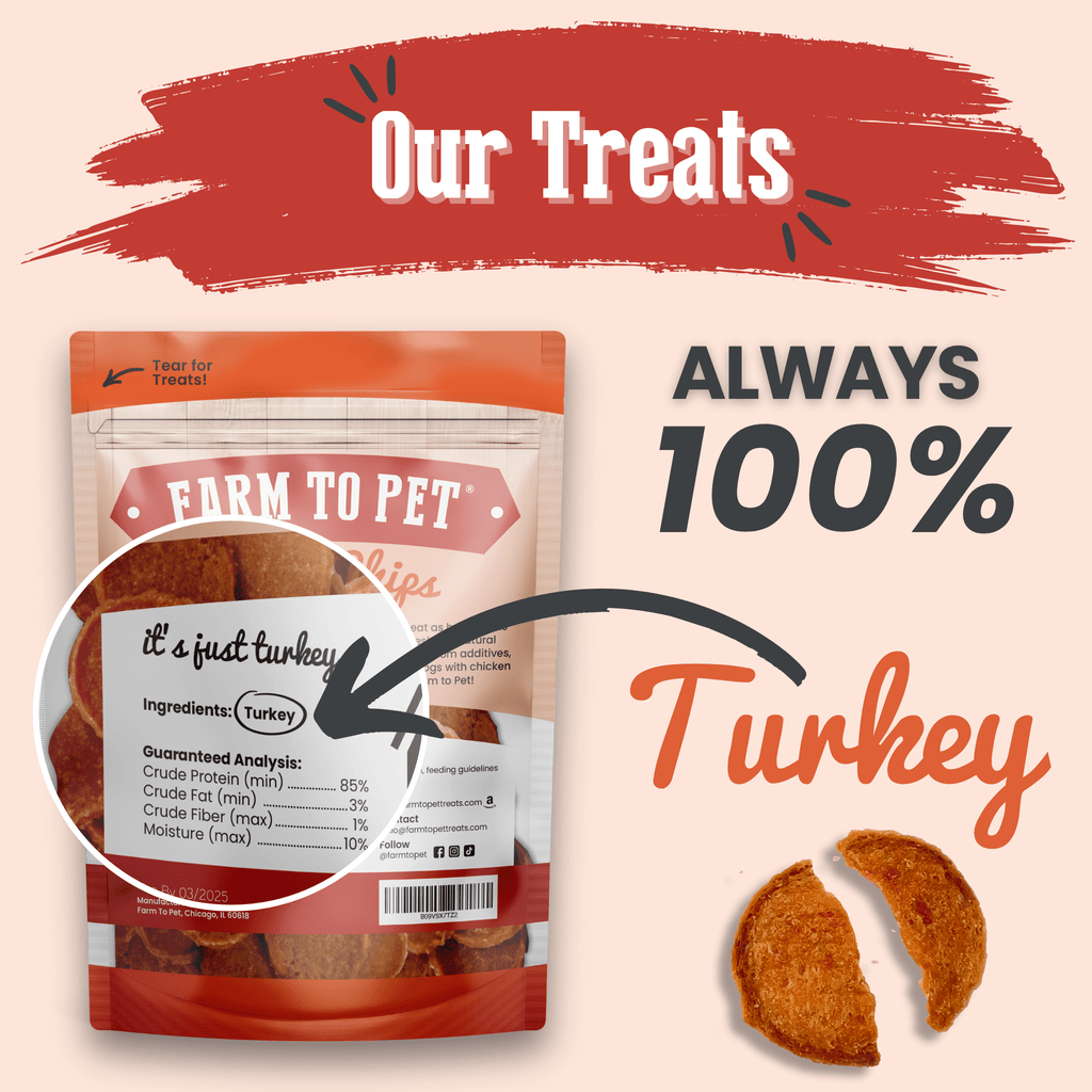 Turkey Chips for Dogs | All-Natural Single-Ingredient Healthy Dog Treats Farm To Pet