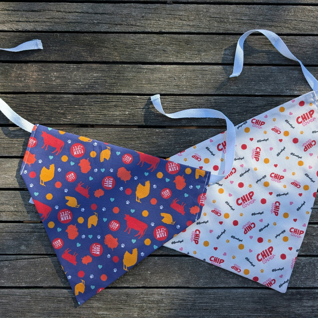 Tie-on Dog Bandana | Adjustable String-tie Bandana for Dogs and Cats Farm To Pet
