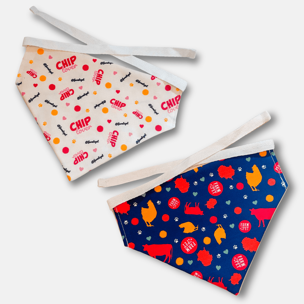 Tie-on Dog Bandana | Adjustable String-tie Bandana for Dogs and Cats Farm To Pet