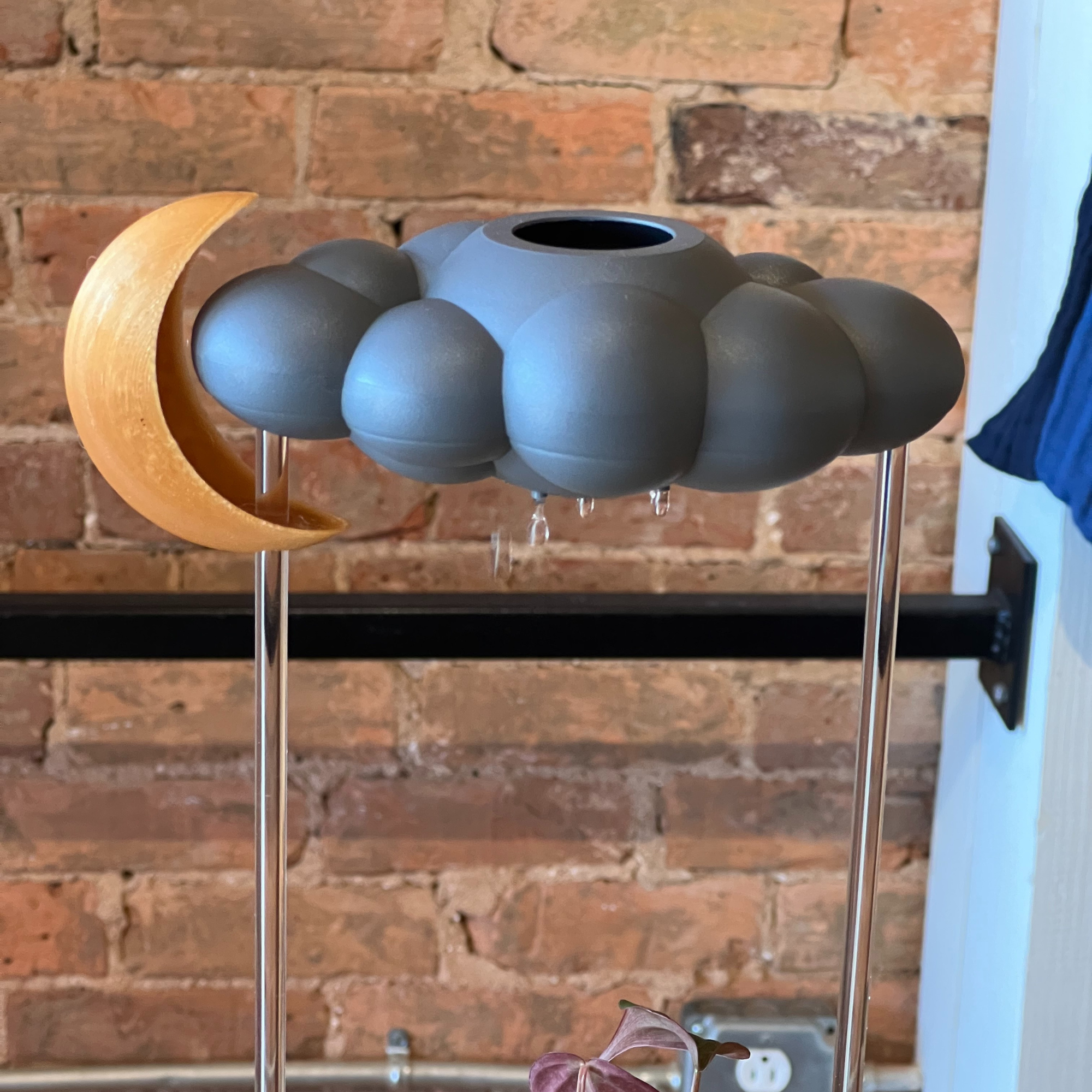 Stormy Dripping Rain Cloud with Moon Charm The Cloud Makers