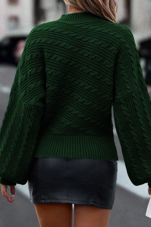 Forest Green Mock Neck Sweater Pretty Little Patriot