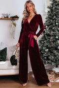 Red Velvet Keyhole Jumpsuit Pretty Little Patriot