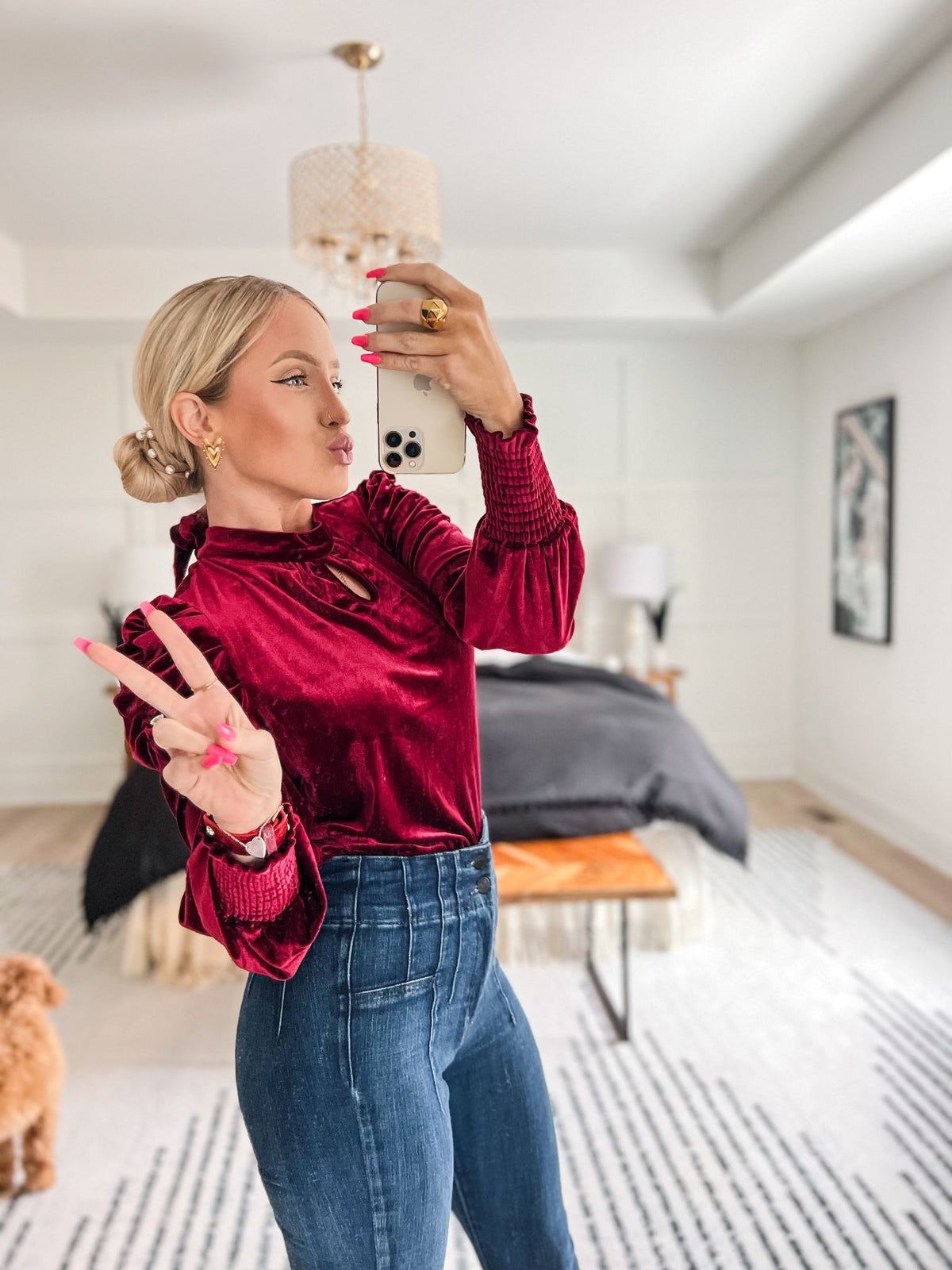 Red Velvet Blouse Pretty Little Patriot