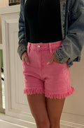 Pink Mid Rise Denim Shorts Pretty Little Patriot