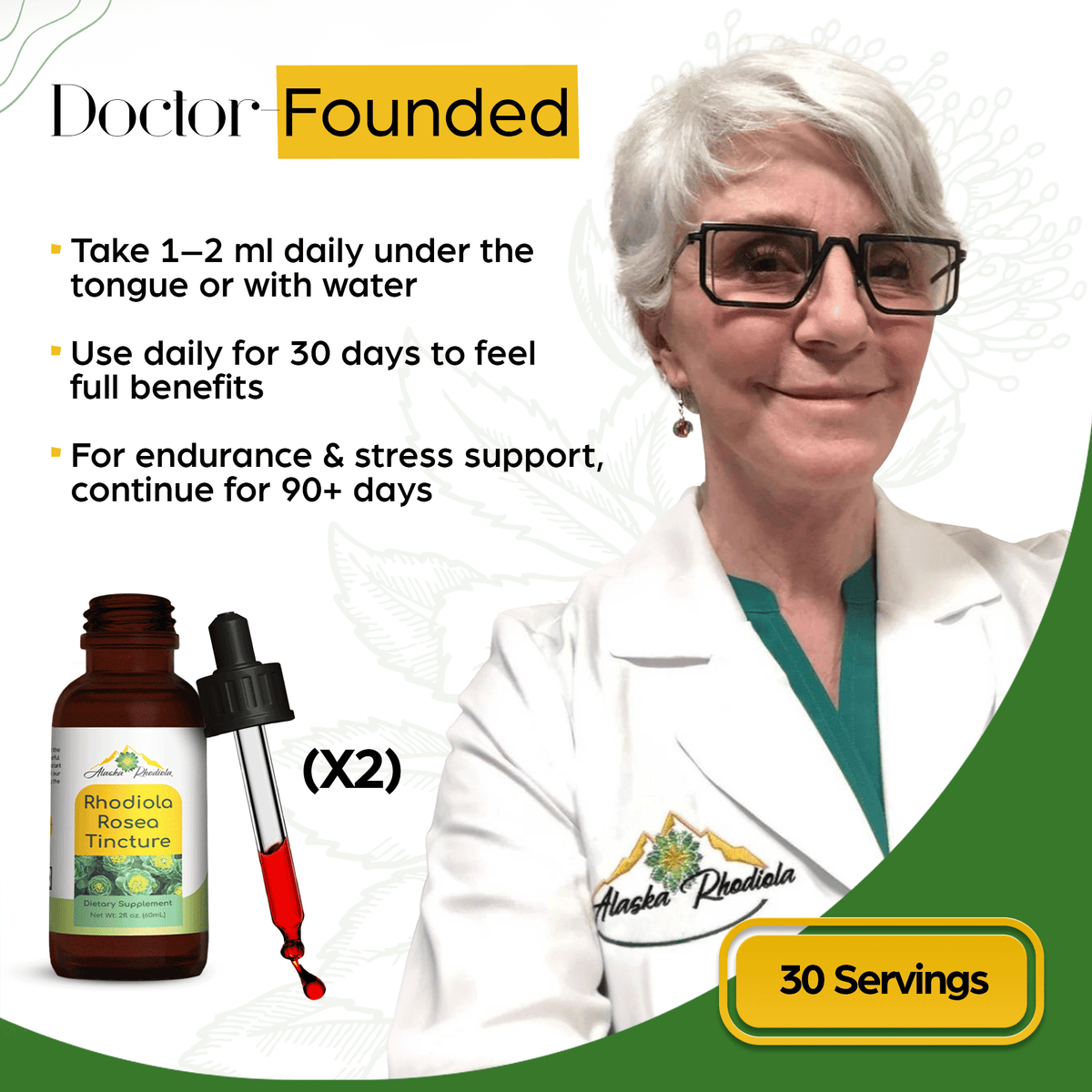 Rhodiola Rosea Tincture – Natural Stress & Energy Support (2 oz) Alaska Rhodiola