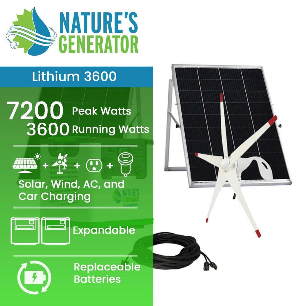 Nature's Generator Lithium 3600 Solar and Wind Generator Nature's Generator