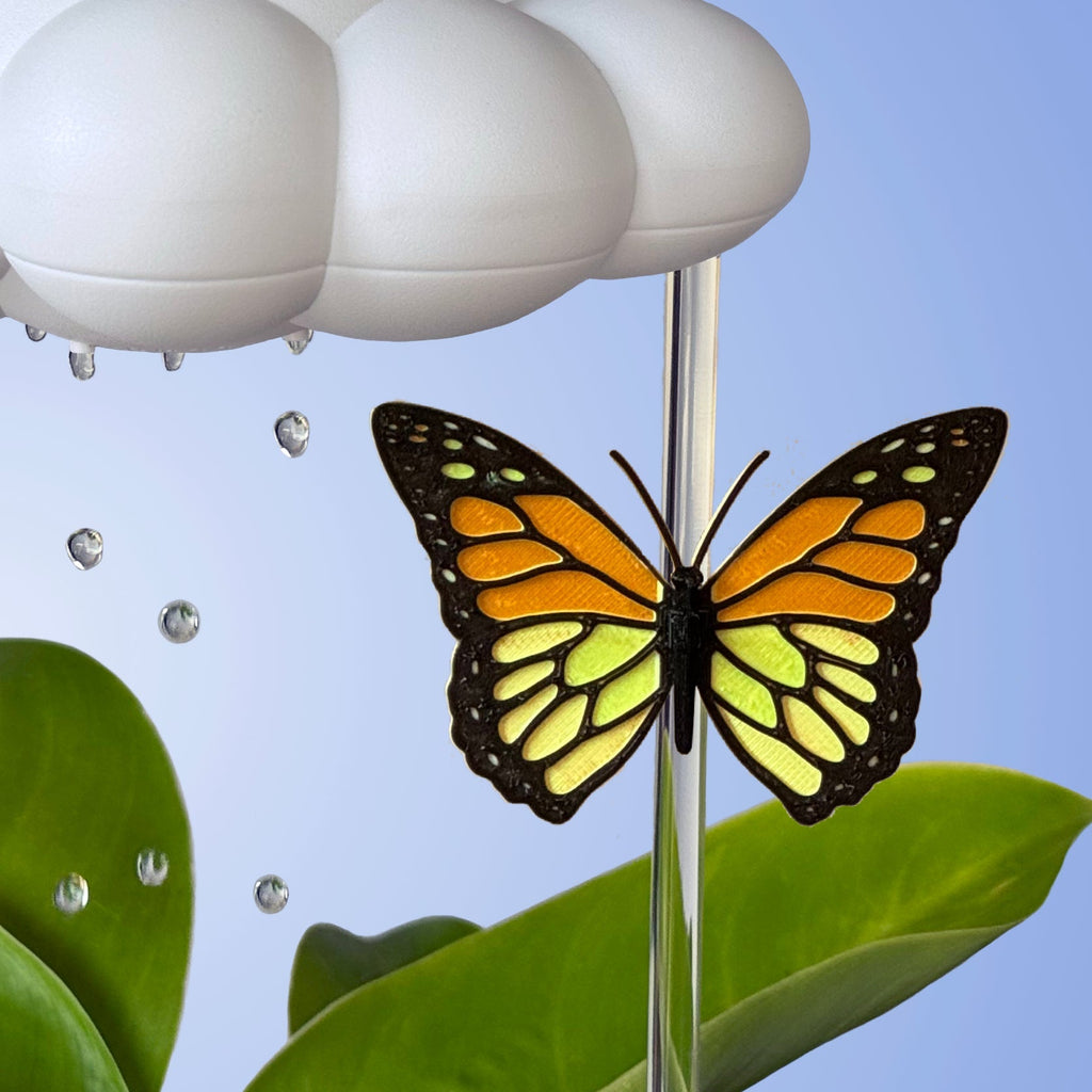 Original Dripping Rain Cloud with Orange Butterfly Charm The Cloud Makers