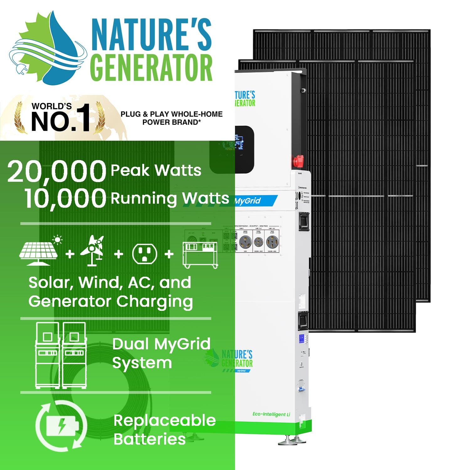 MyGrid 10K Solar Generator for Home Nature's Generator