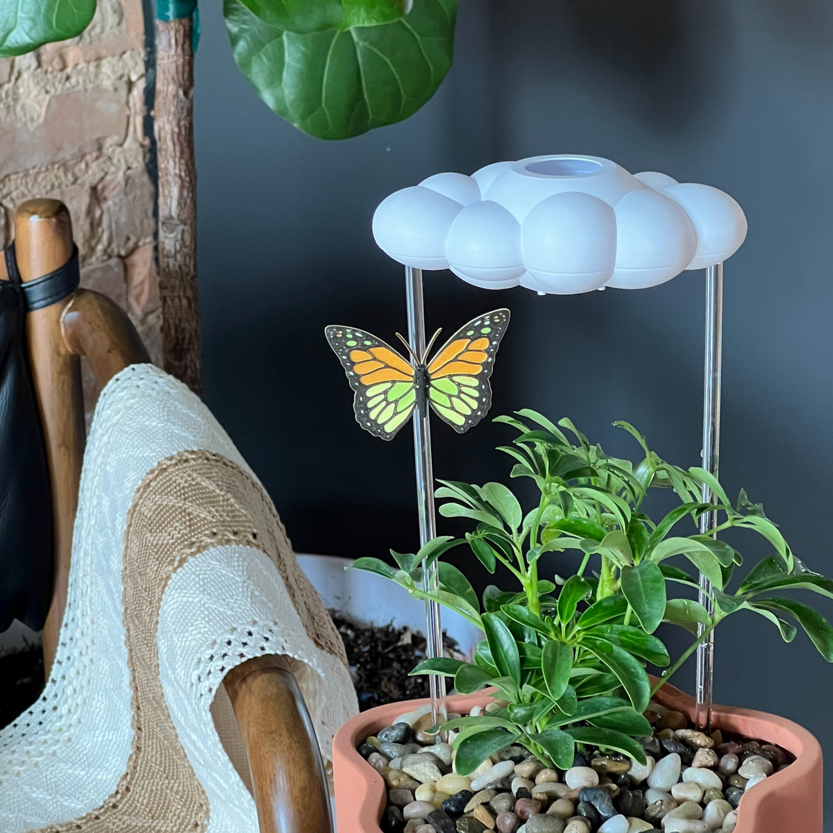 Original Dripping Rain Cloud with Orange Butterfly Charm The Cloud Makers
