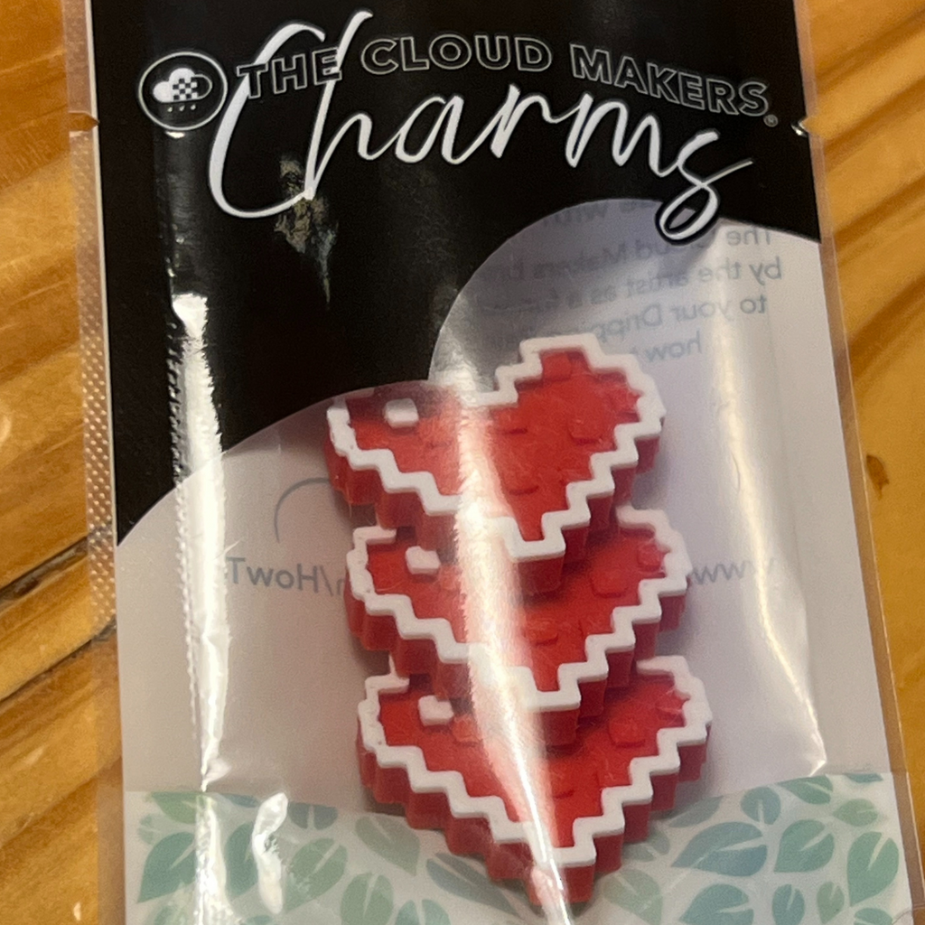 Stormy Dripping Rain Cloud with Pixel Heart Charm Set The Cloud Makers
