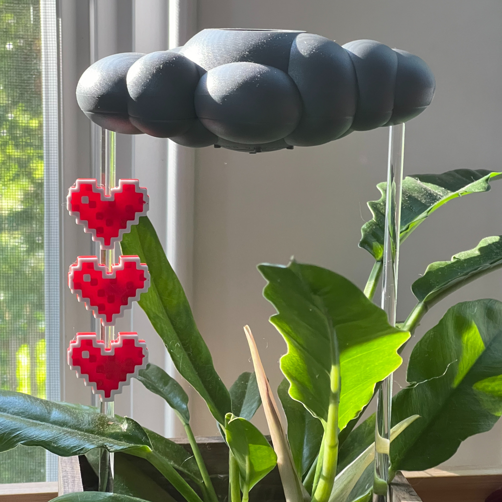 Stormy Dripping Rain Cloud with Pixel Heart Charm Set The Cloud Makers