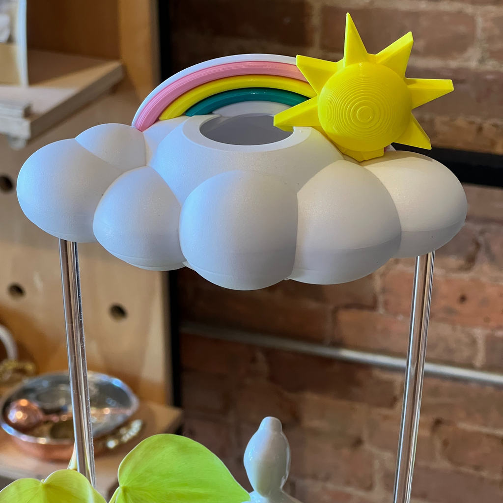 Original Dripping Rain Cloud with Sun and Pastel Rainbow Charms The Cloud Makers
