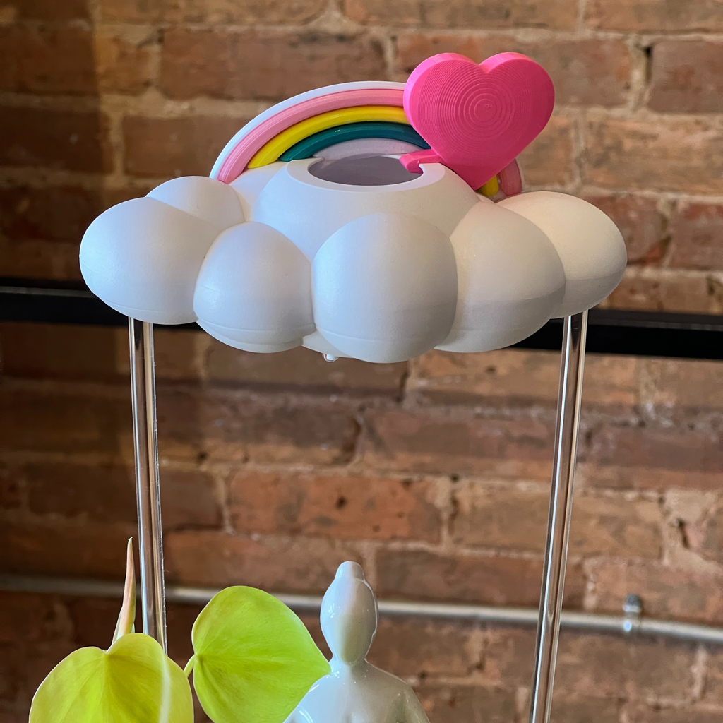 Original Dripping Rain Cloud with Pink Heart and Pastel Rainbow Charms The Cloud Makers