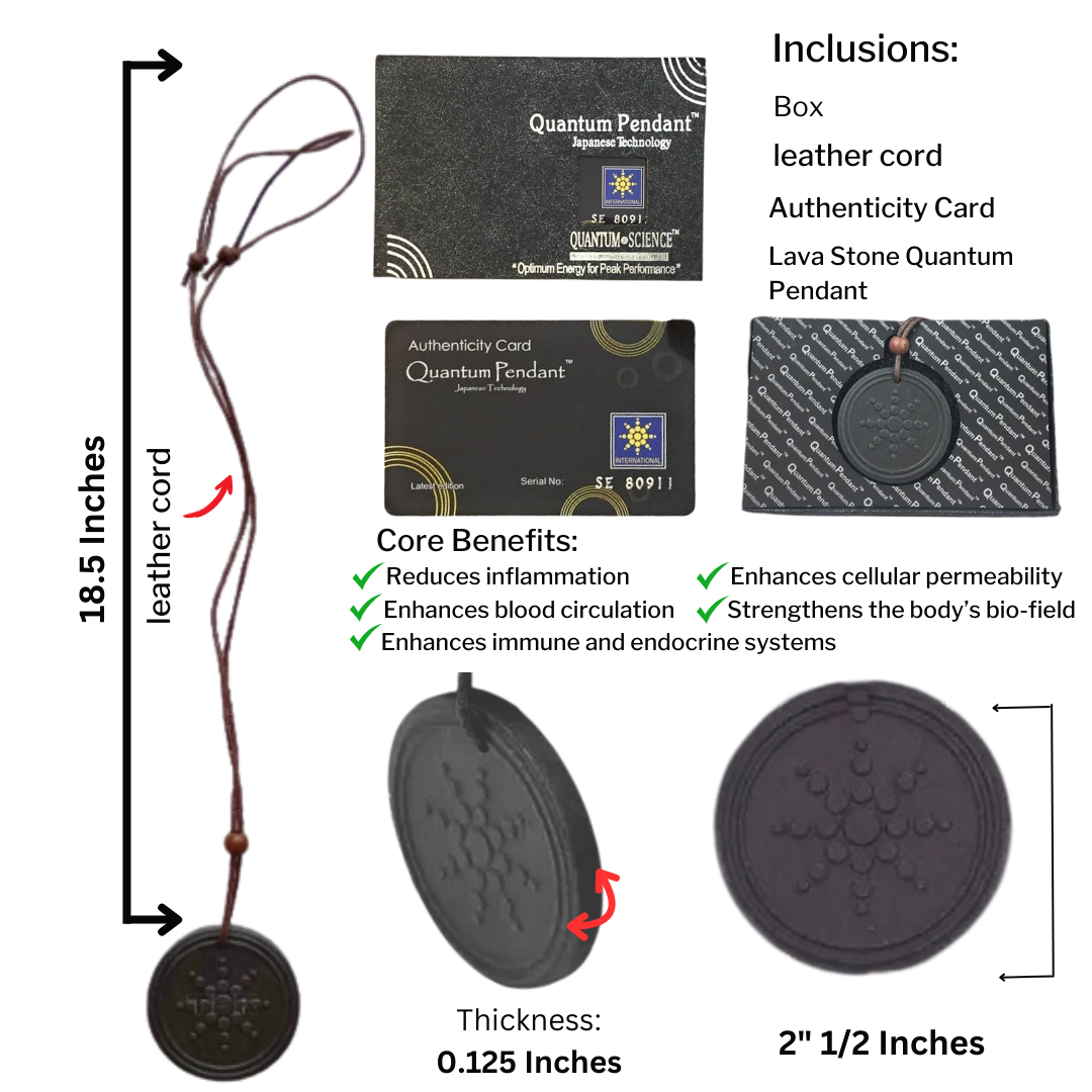 Lava Stone Quantum Defense Pendant 42 MM Your Emf Shield