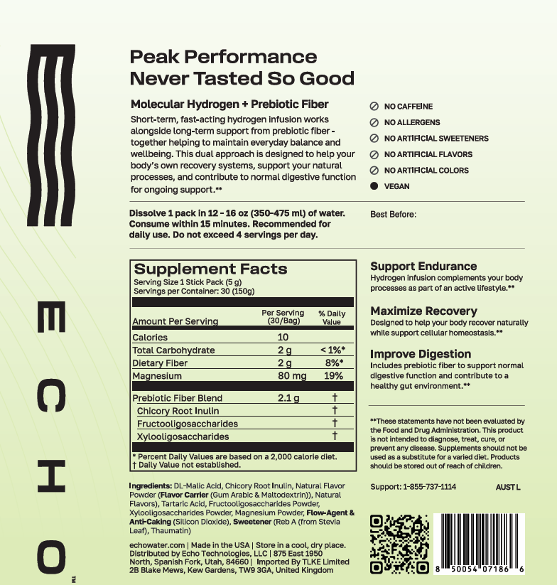 Hydrogen Prebiotic Stick Pack (30-pack) Echo Water
