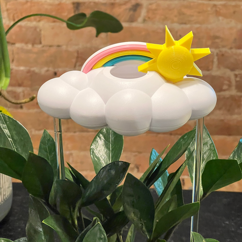 Original Dripping Rain Cloud with Sun and Pastel Rainbow Charms The Cloud Makers
