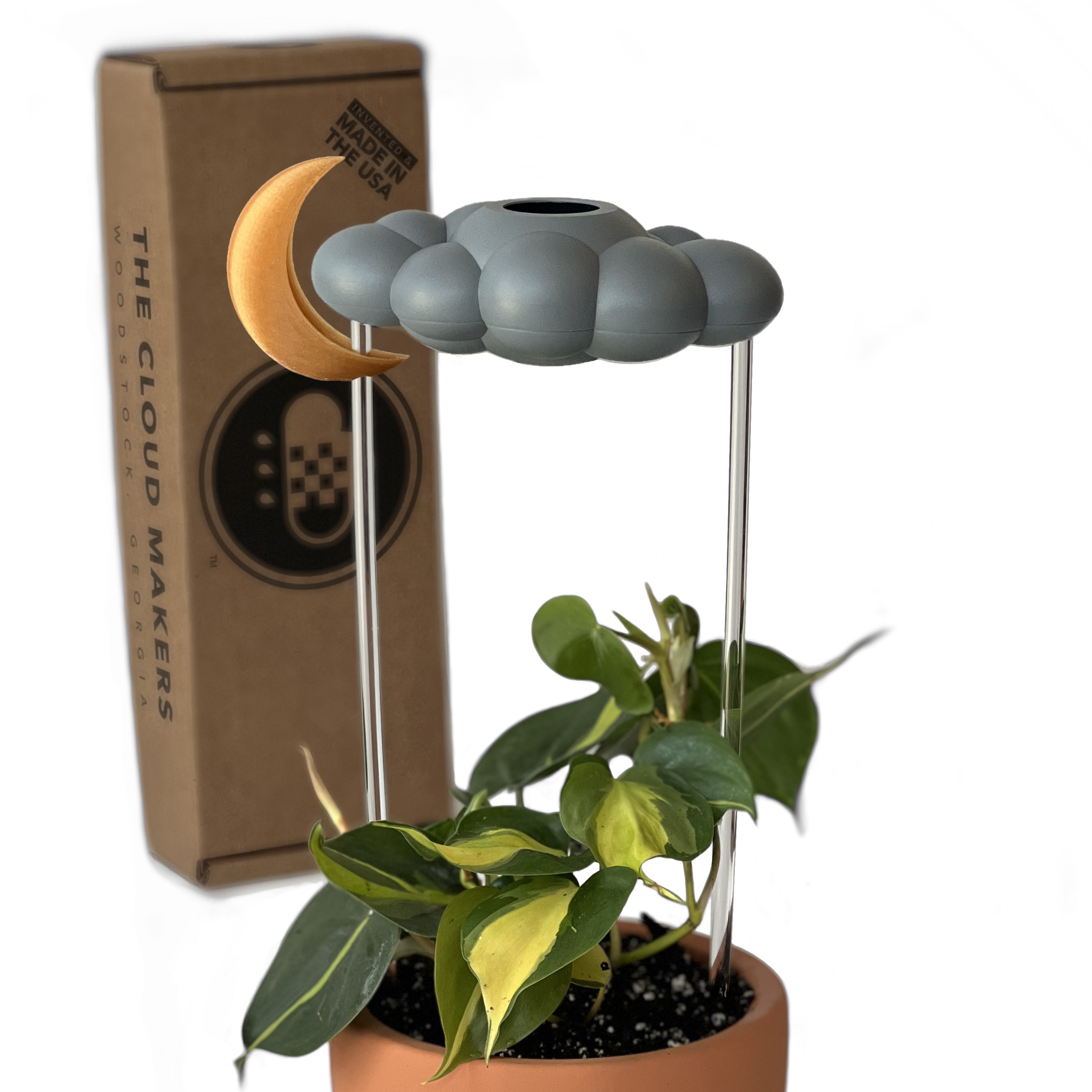 Stormy Dripping Rain Cloud with Moon Charm The Cloud Makers