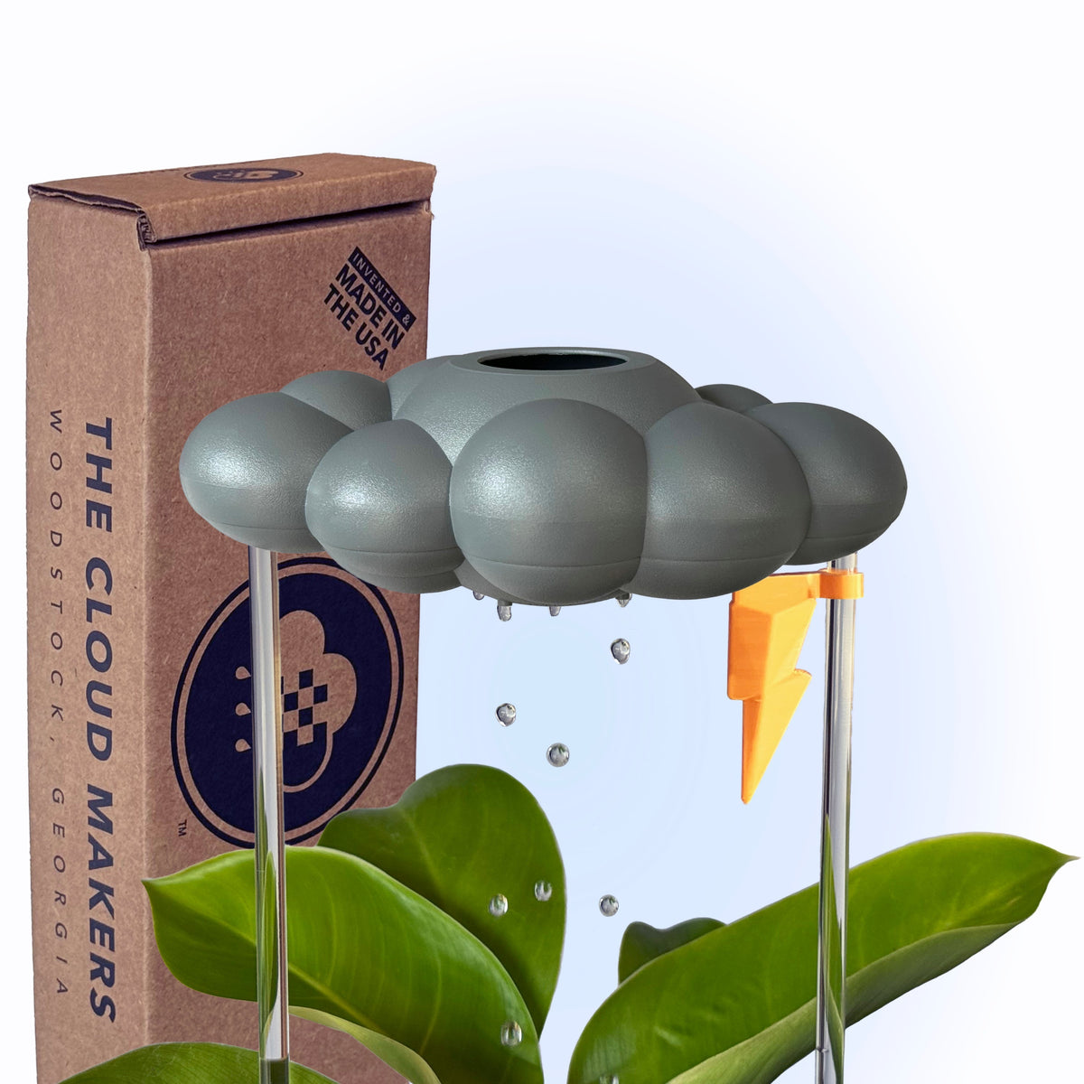 Stormy Dripping Rain Cloud with Lightning Bolt Charm The Cloud Makers