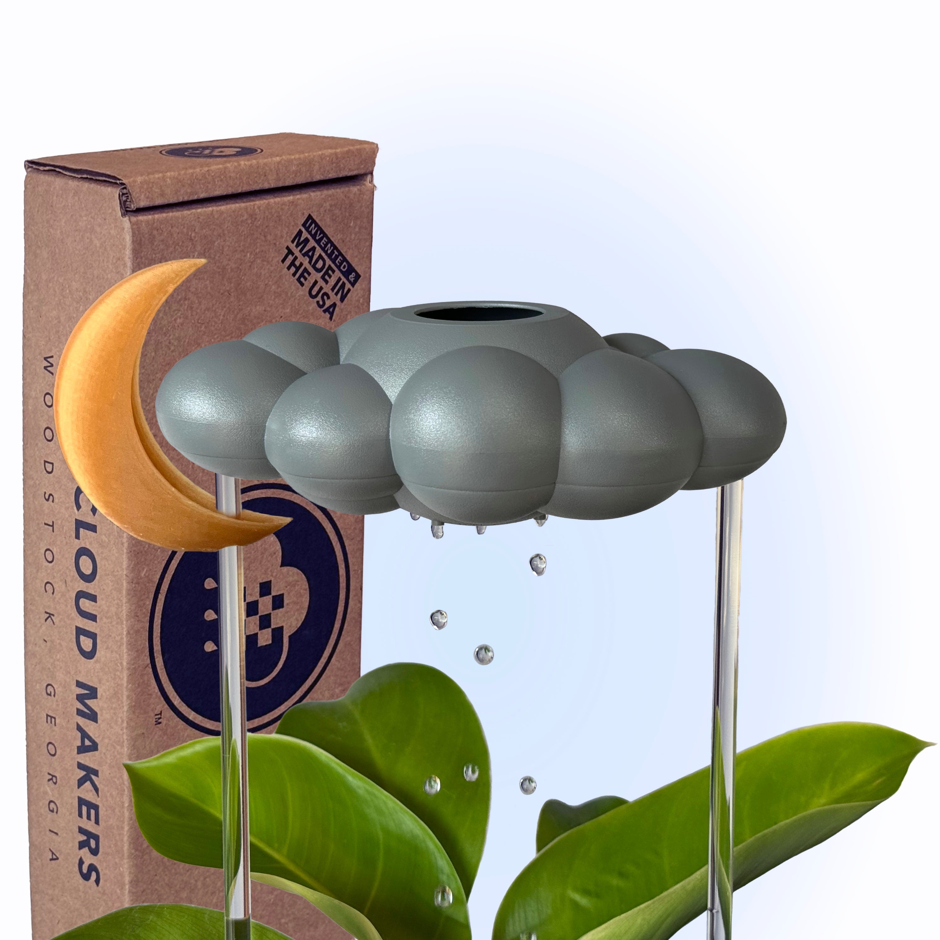 Stormy Dripping Rain Cloud with Moon Charm The Cloud Makers