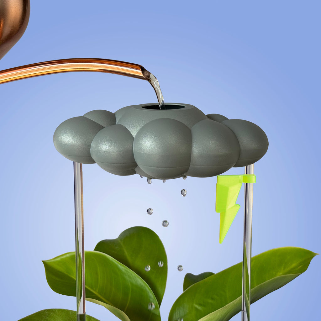 Stormy Dripping Rain Cloud with Neon Lightning Bolt Charm The Cloud Makers