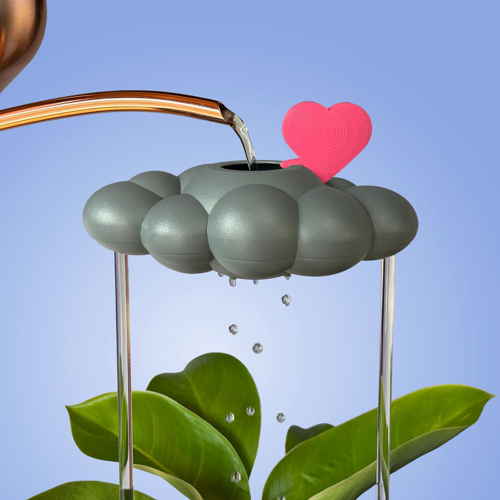Stormy Dripping Rain Cloud with Pink Heart Charm The Cloud Makers