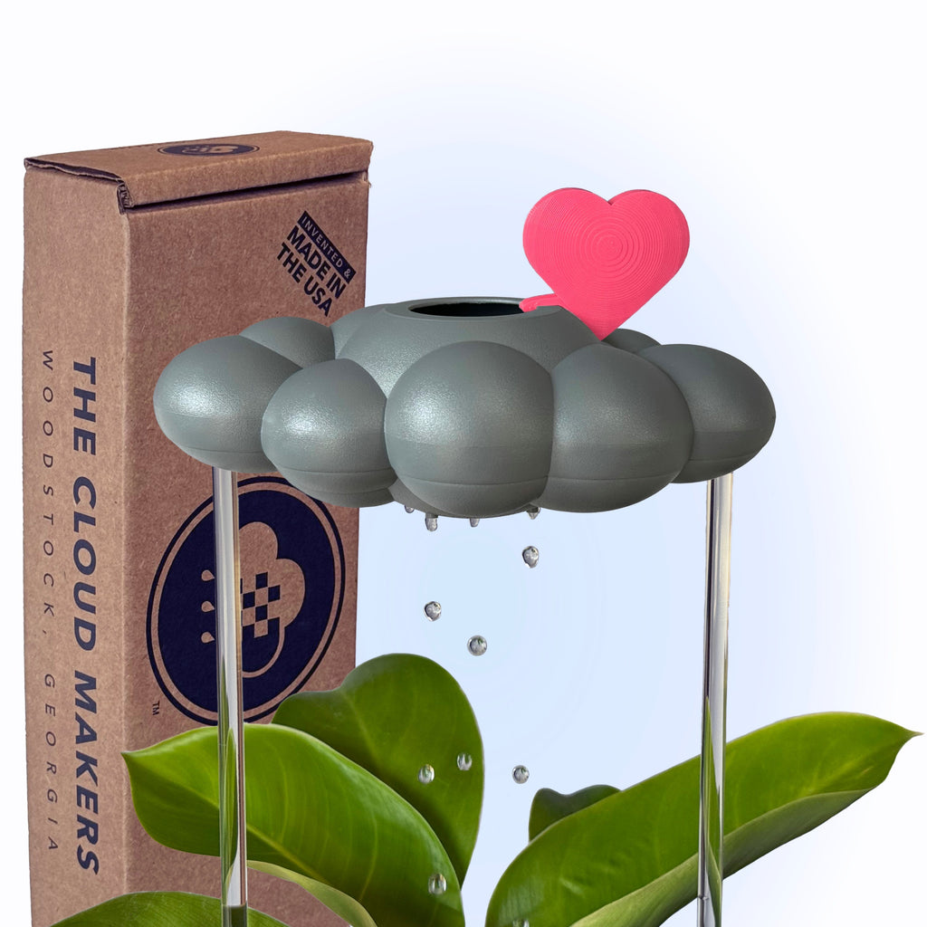Stormy Dripping Rain Cloud with Pink Heart Charm The Cloud Makers