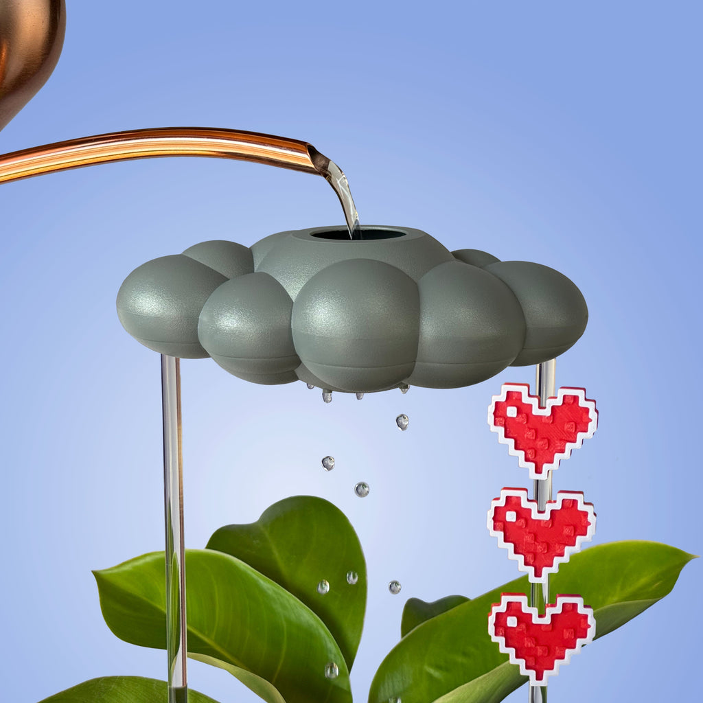 Stormy Dripping Rain Cloud with Pixel Heart Charm Set The Cloud Makers