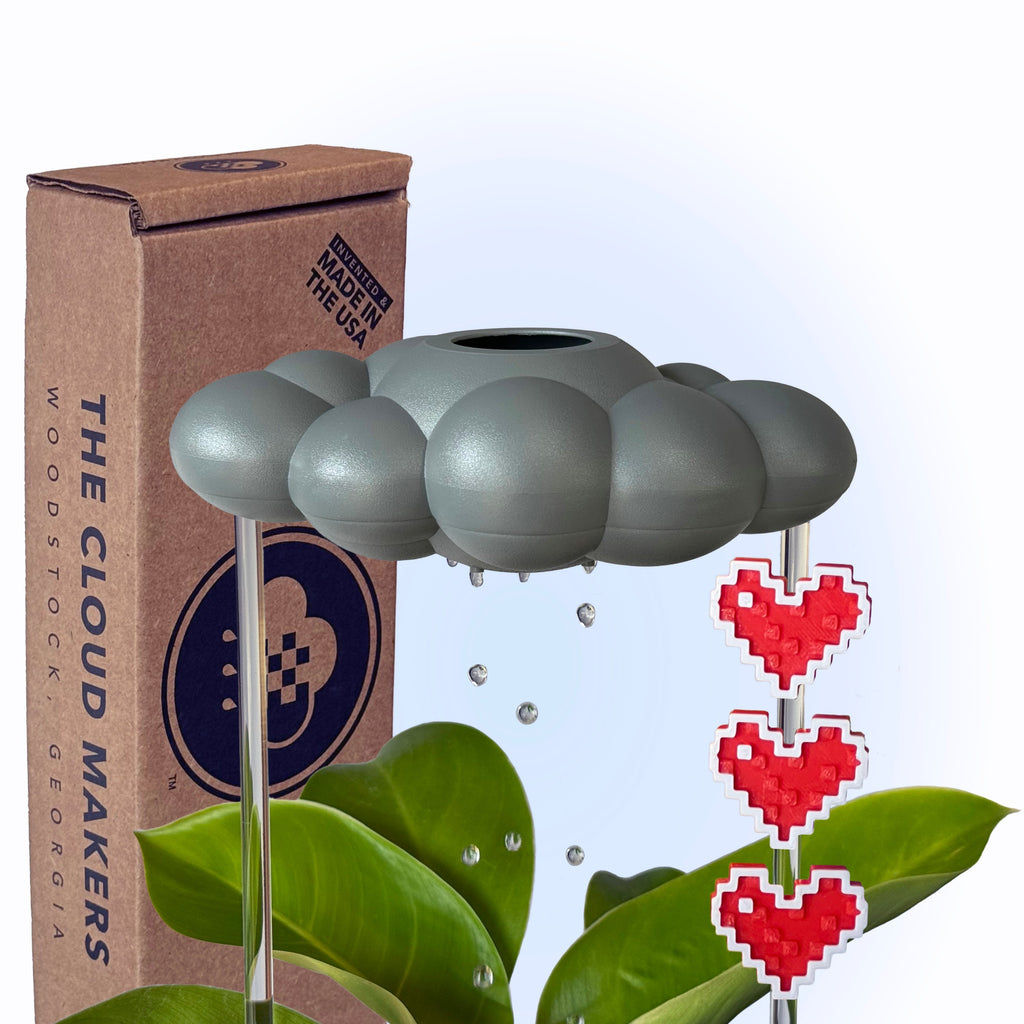 Stormy Dripping Rain Cloud with Pixel Heart Charm Set The Cloud Makers
