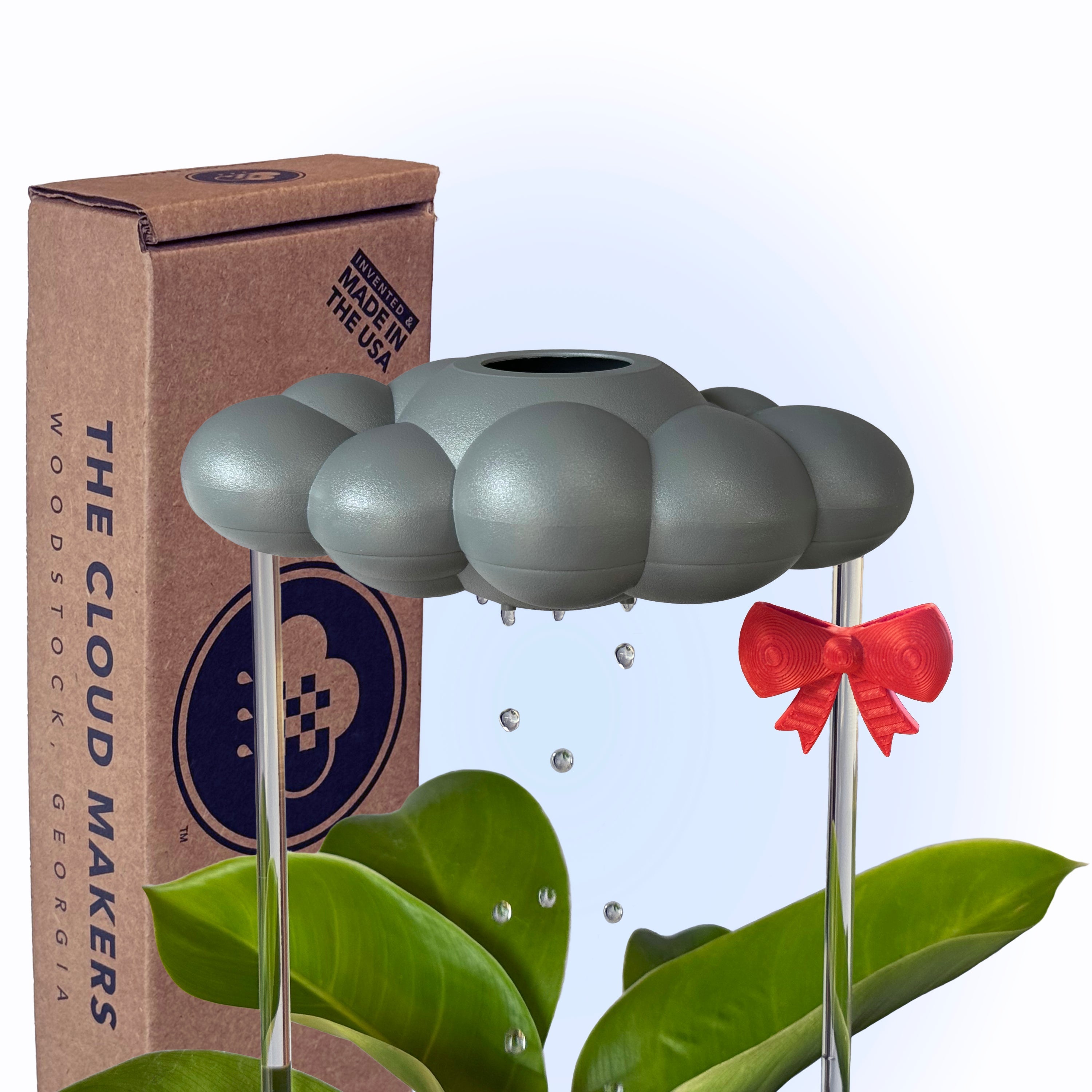 Stormy Dripping Rain Cloud with Bow Charm The Cloud Makers