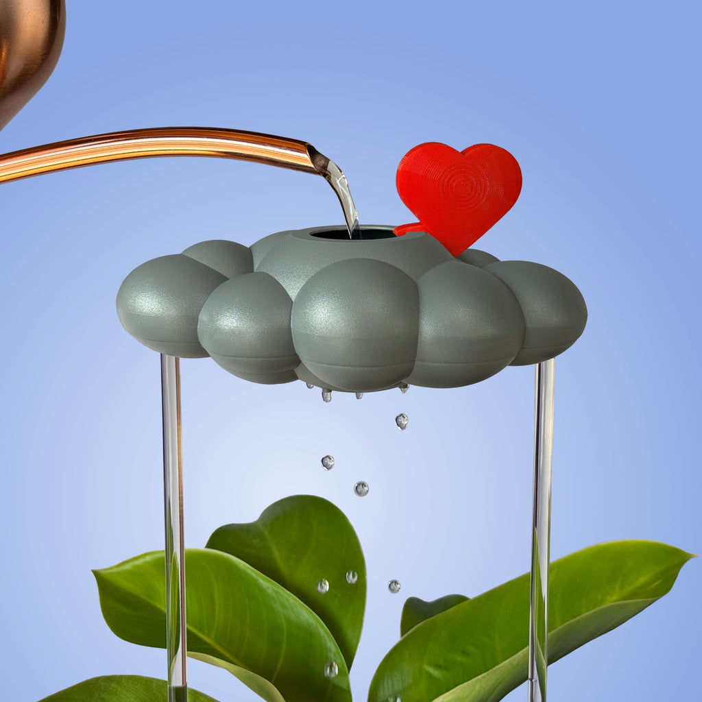 Stormy Dripping Rain Cloud with Red Heart Charm The Cloud Makers