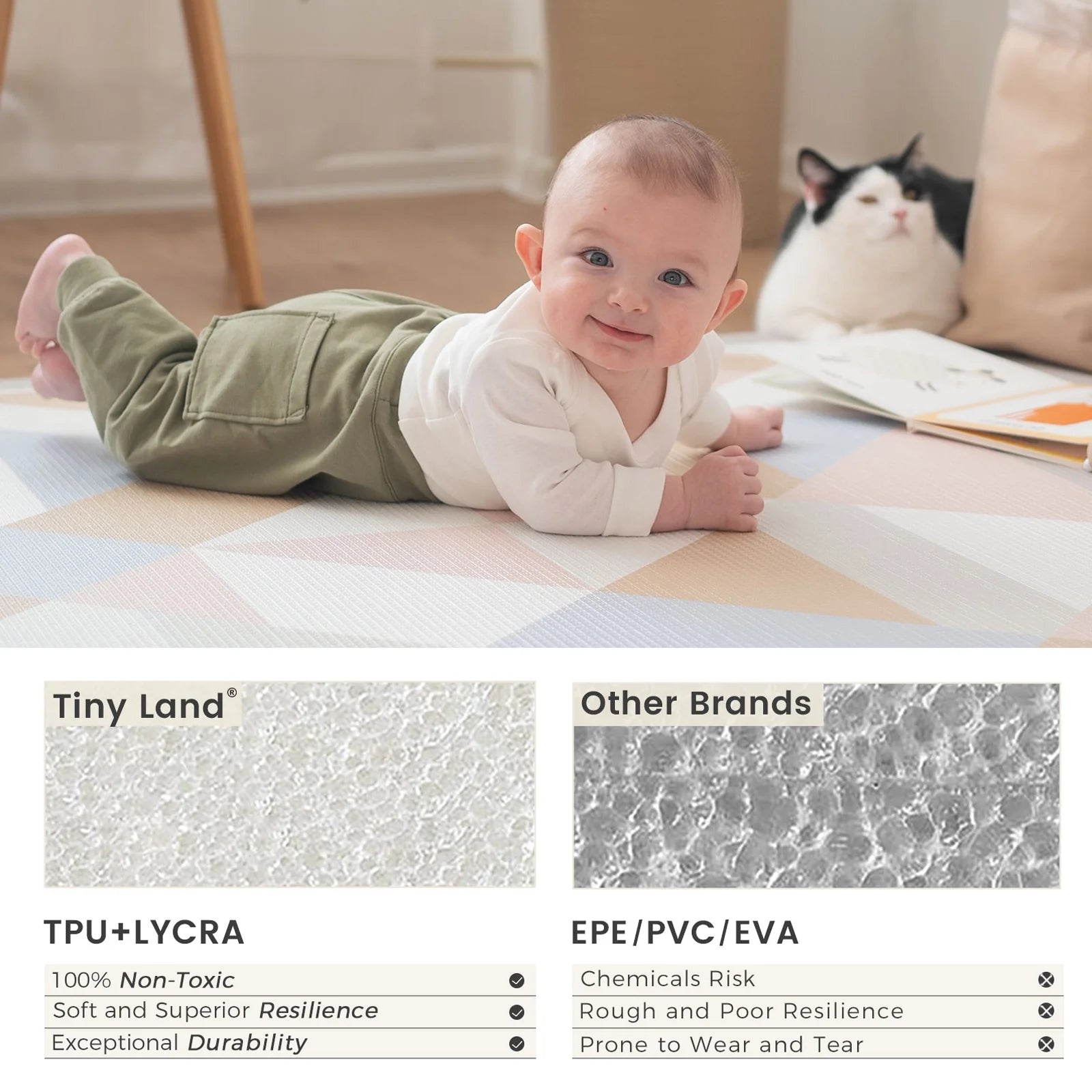 Tiny Land® Double-Sided Baby Playmat Urban Zoo Adventure Tiny Land INC