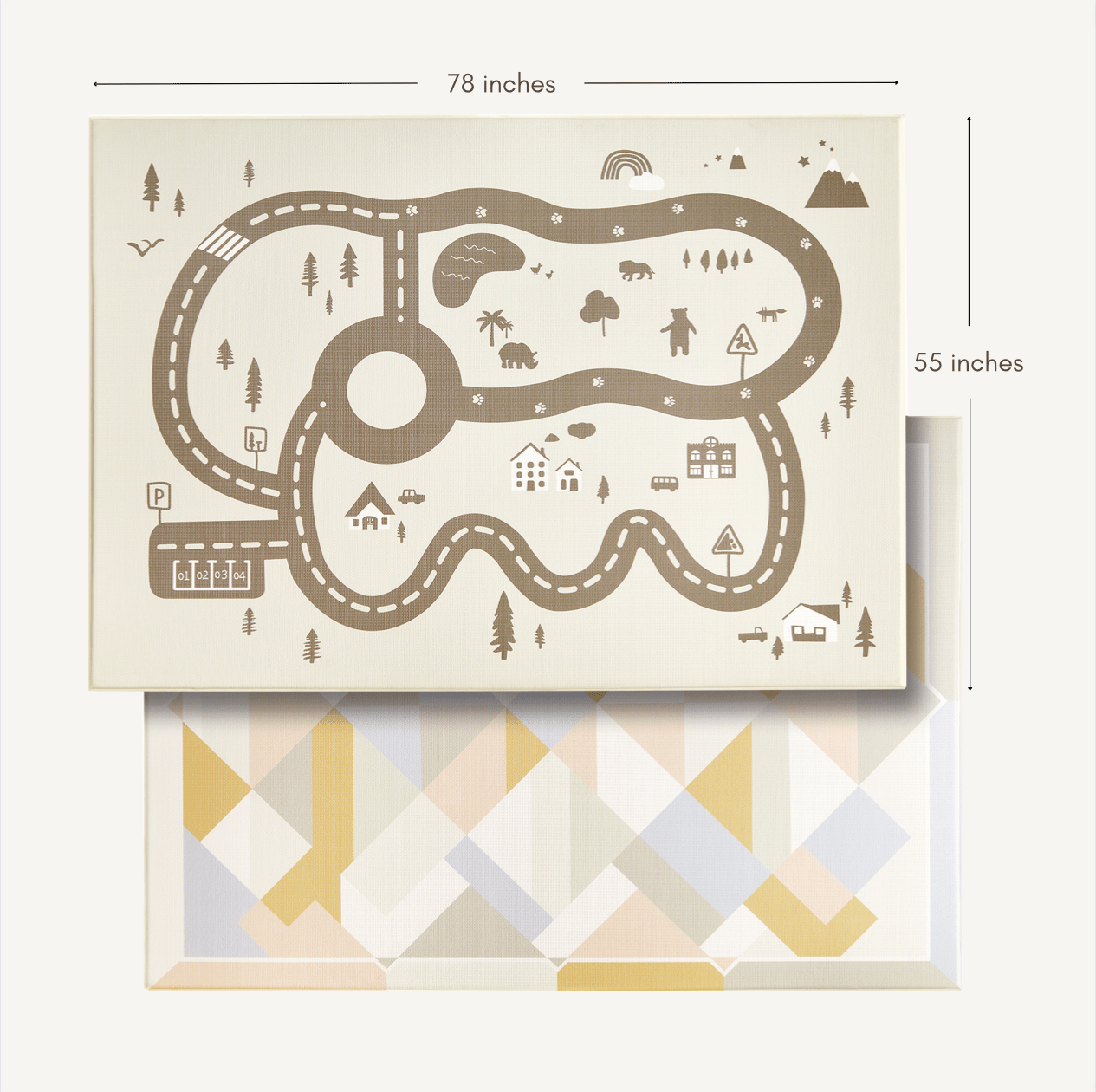 Tiny Land® Double-Sided Baby Playmat Urban Zoo Adventure Tiny Land INC