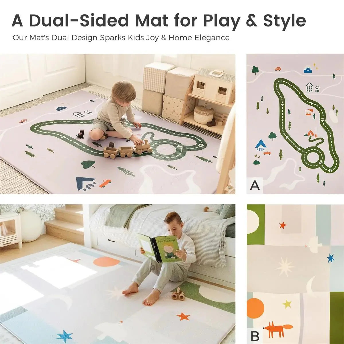 Tiny Land® Double-Sided Baby Playmat Forest Track Wonder Tiny Land INC