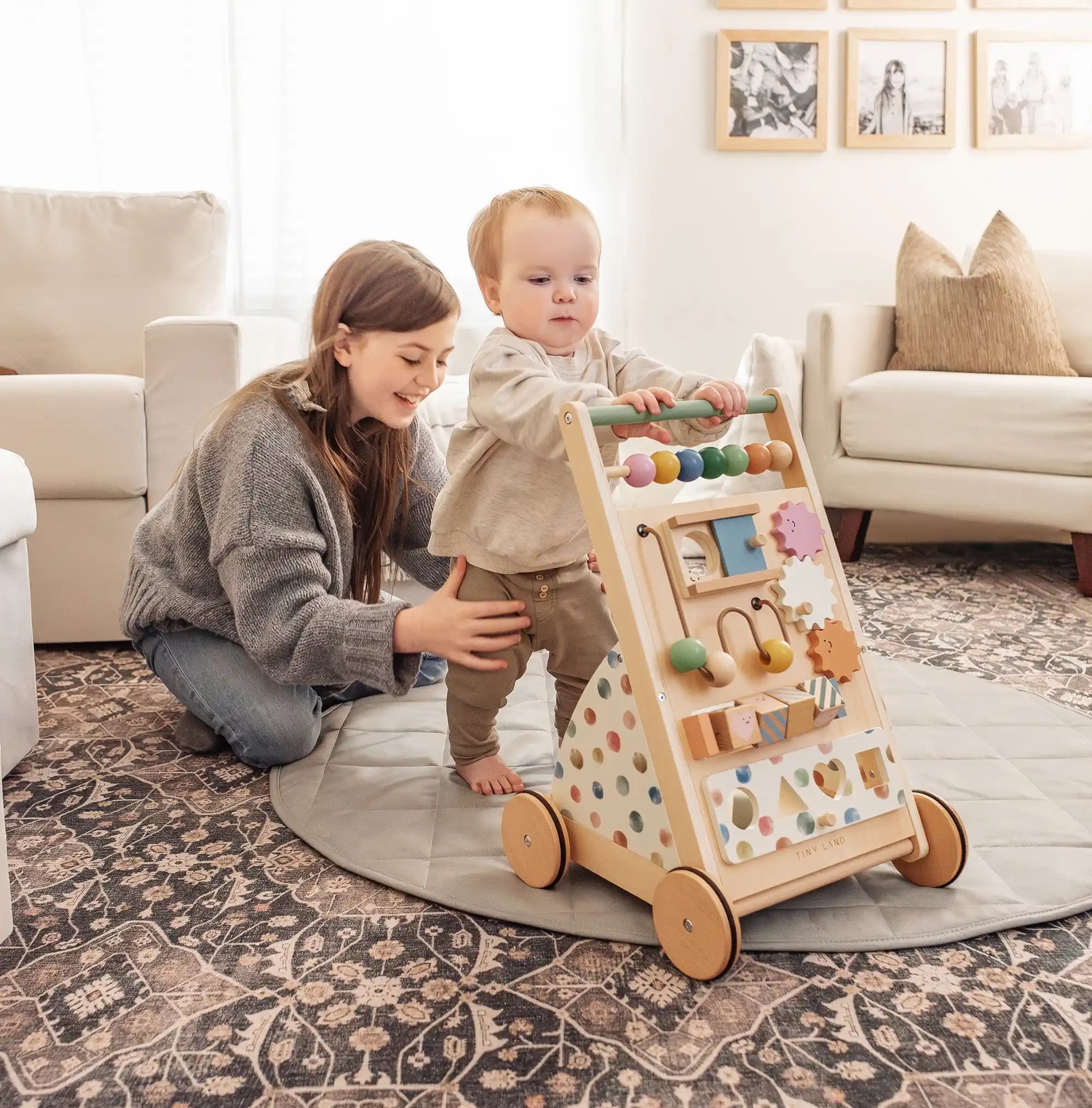 Tiny Land® Versatile Natural Wooden Baby Walker Tiny Land INC