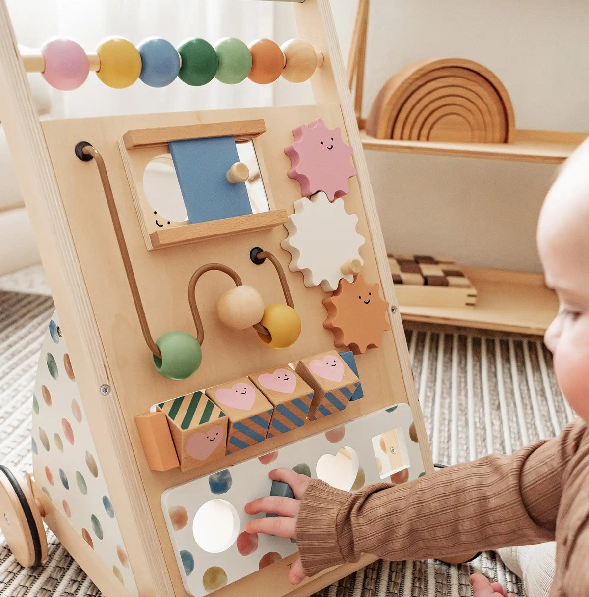 Tiny Land® Versatile Natural Wooden Baby Walker Tiny Land INC