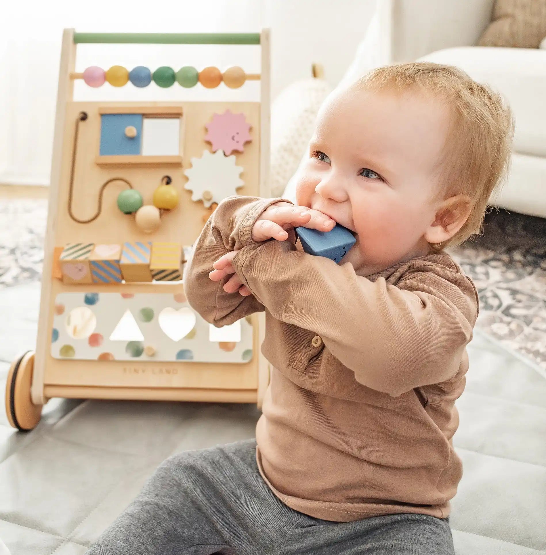 Tiny Land® Versatile Natural Wooden Baby Walker Tiny Land INC