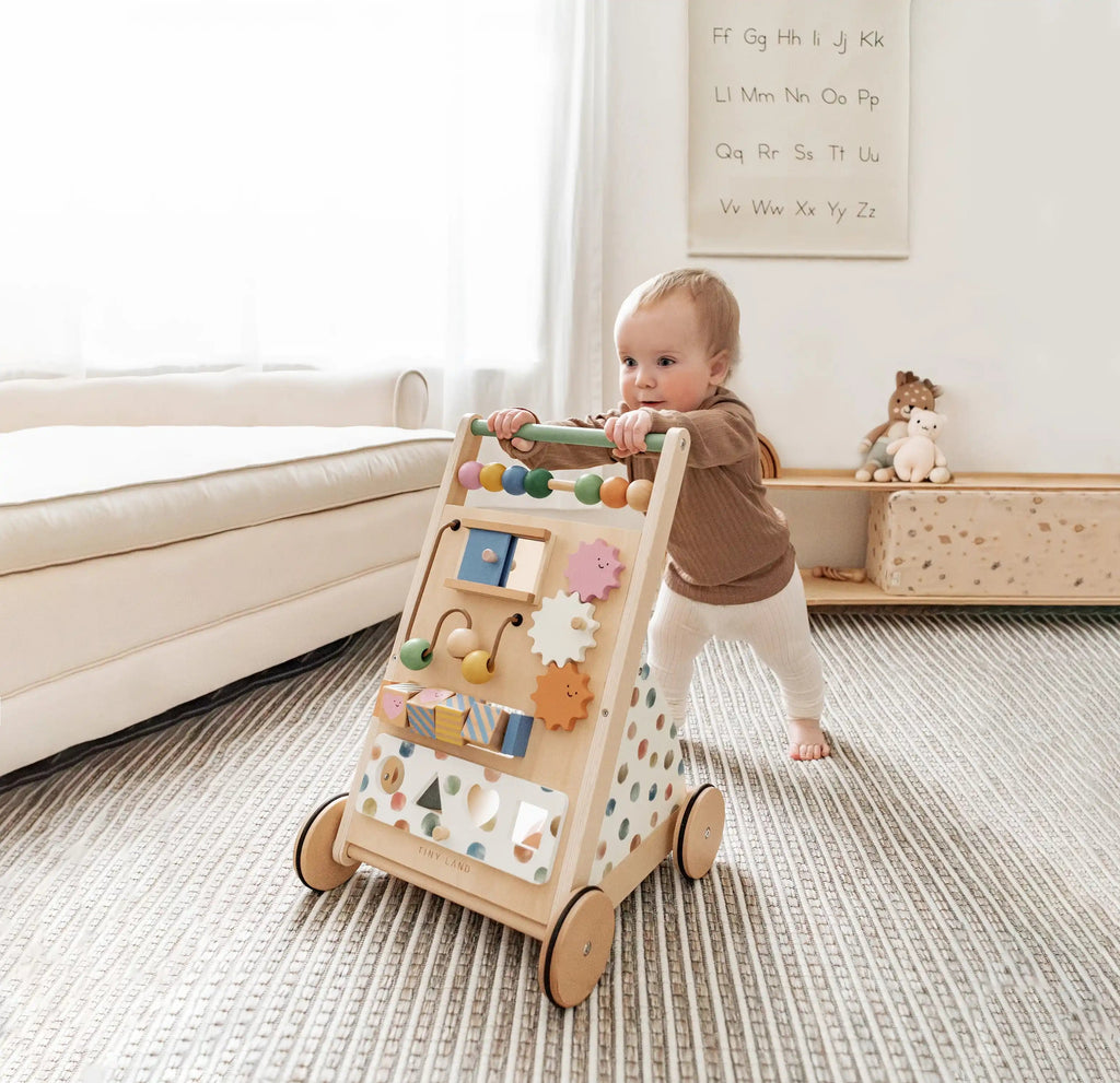 Tiny Land® Versatile Natural Wooden Baby Walker Tiny Land INC