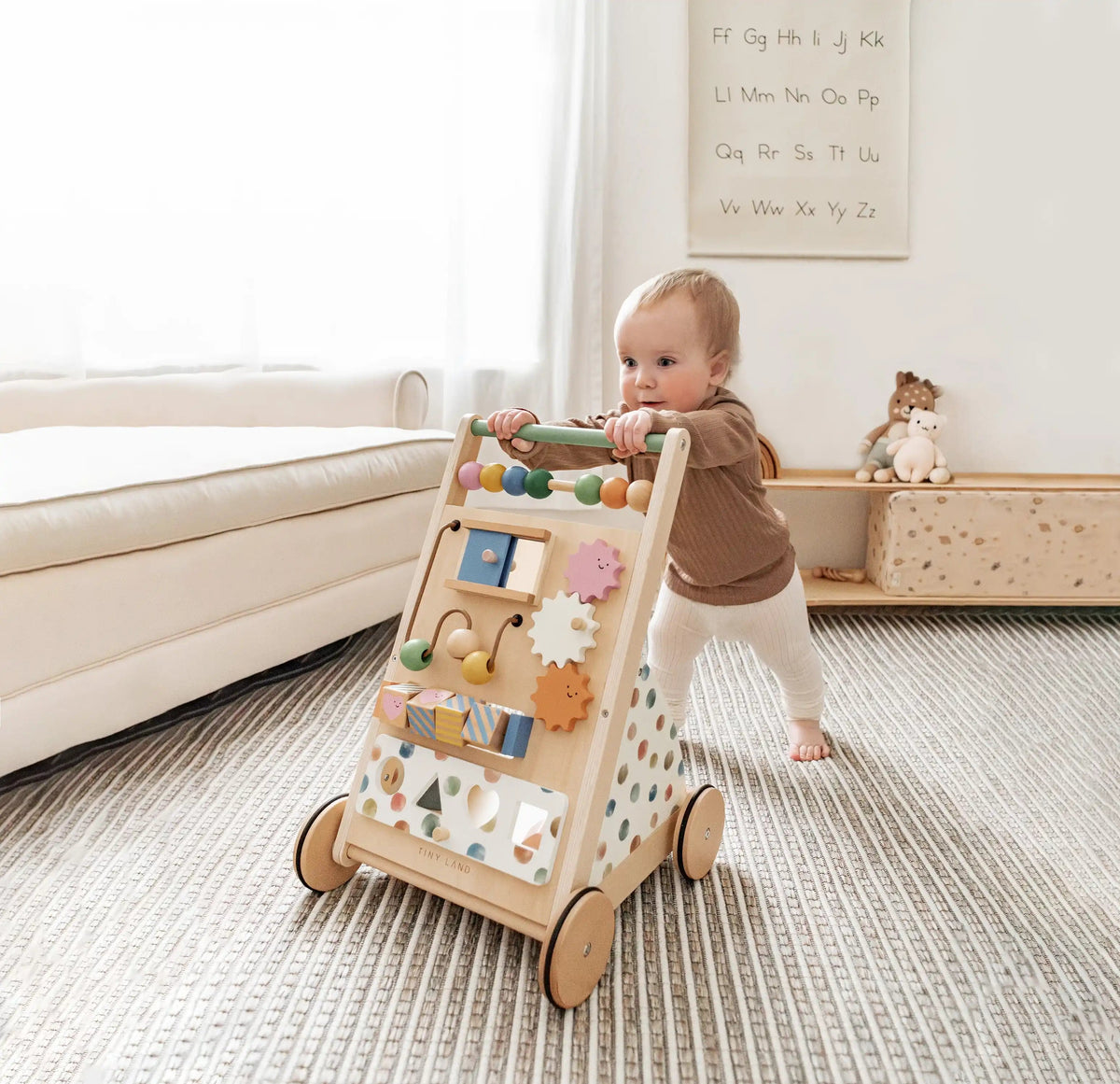 Tiny Land® Versatile Natural Wooden Baby Walker Tiny Land INC