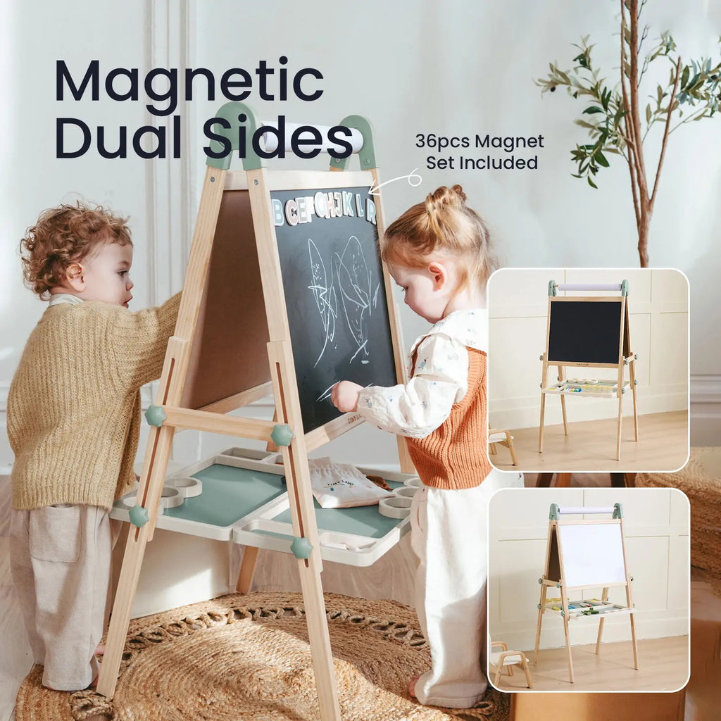 Tiny Land® Magnitales Easel for Kids - Green Tiny Land INC
