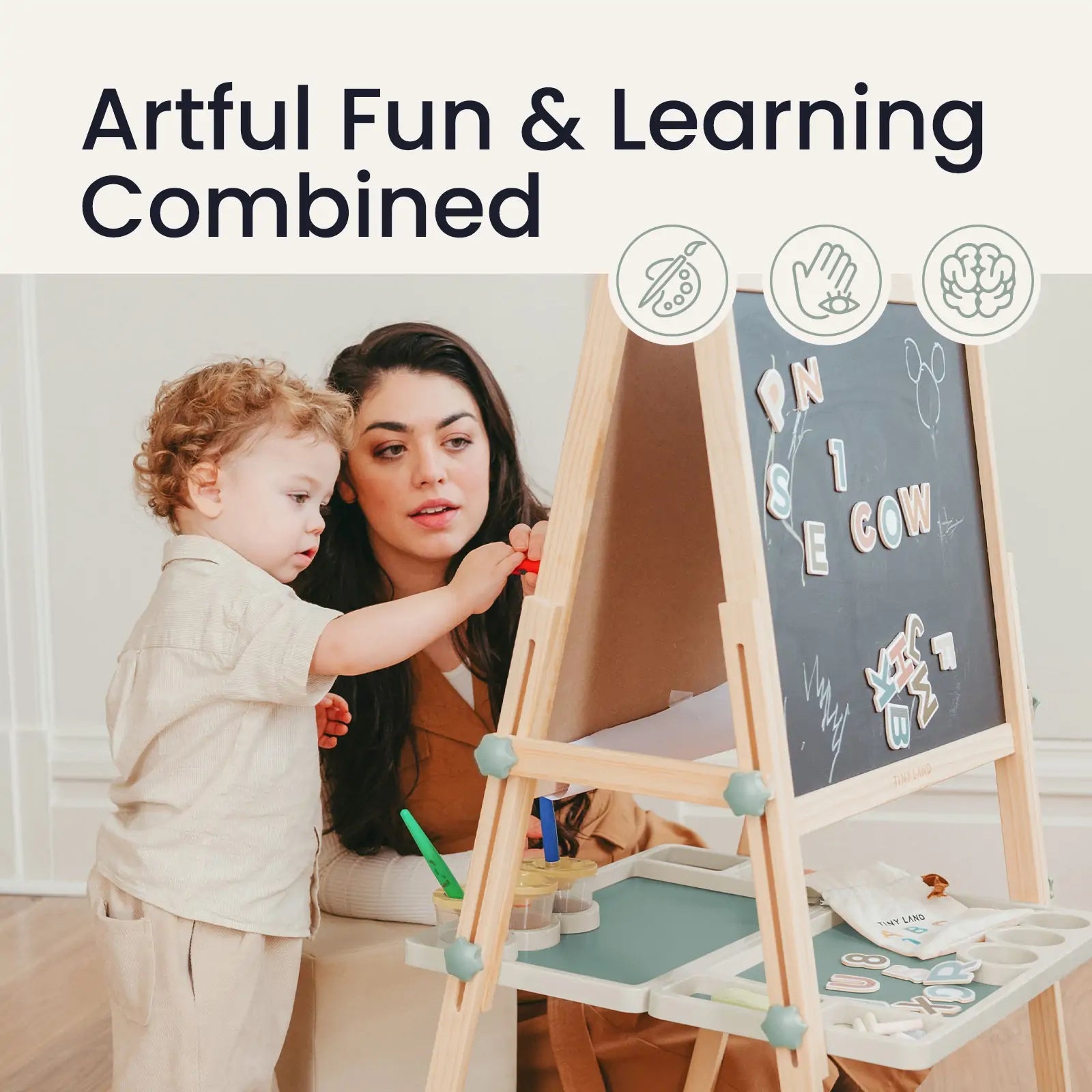 Tiny Land® Magnitales Easel for Kids - Green Tiny Land INC