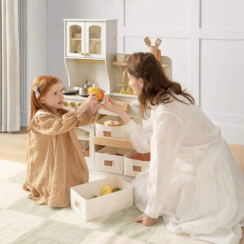 Tiny Land® Wooden Play Kitchen with Storage for Creative Toddlers Tiny Land INC