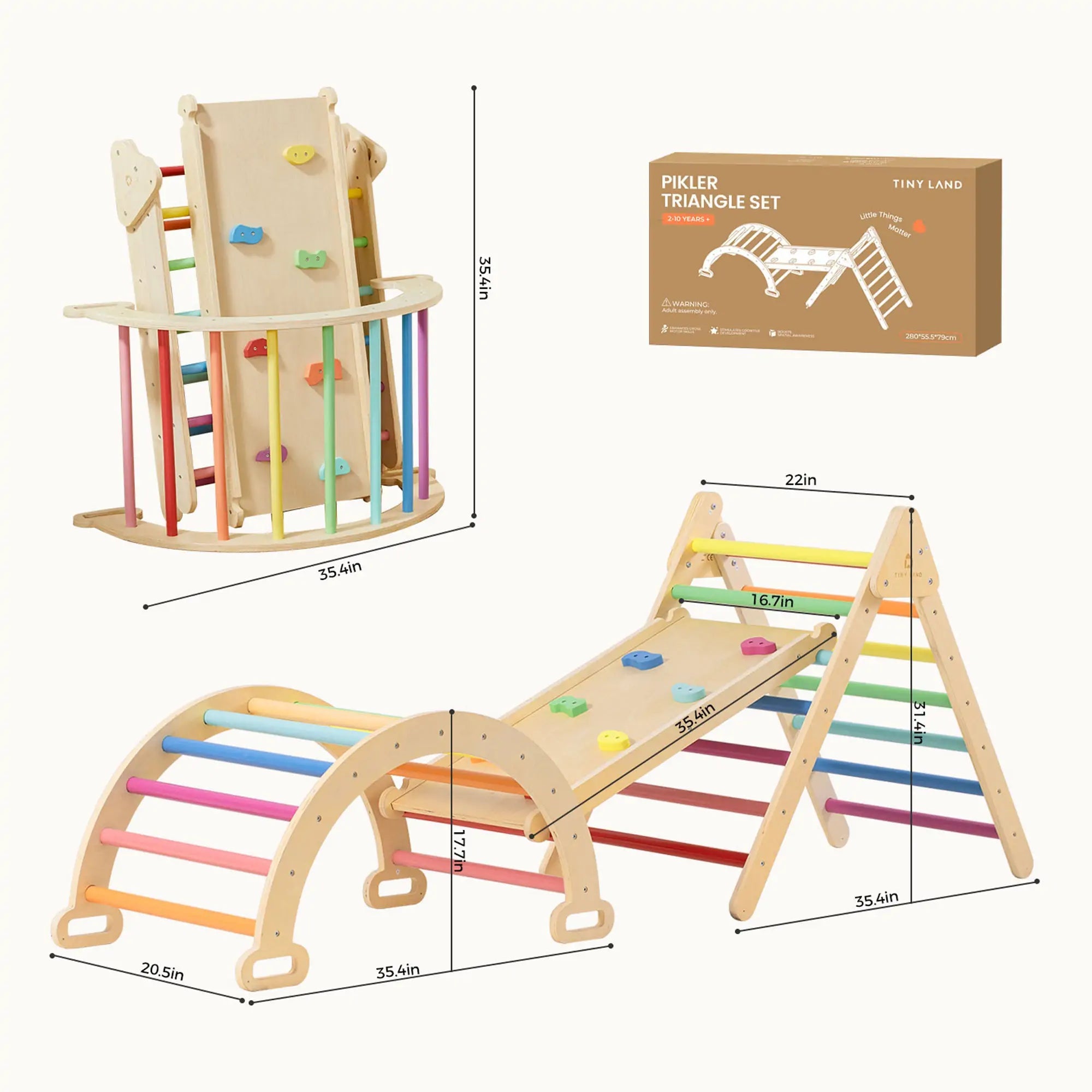 Tiny Land® 7-in-1 Rainbow Climbing Set Tiny Land INC