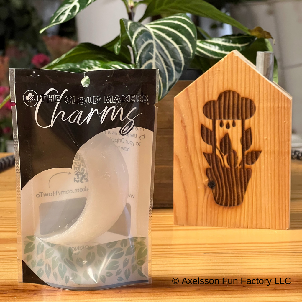 Original Dripping Rain Cloud with Glow in the Dark Moon Charm The Cloud Makers