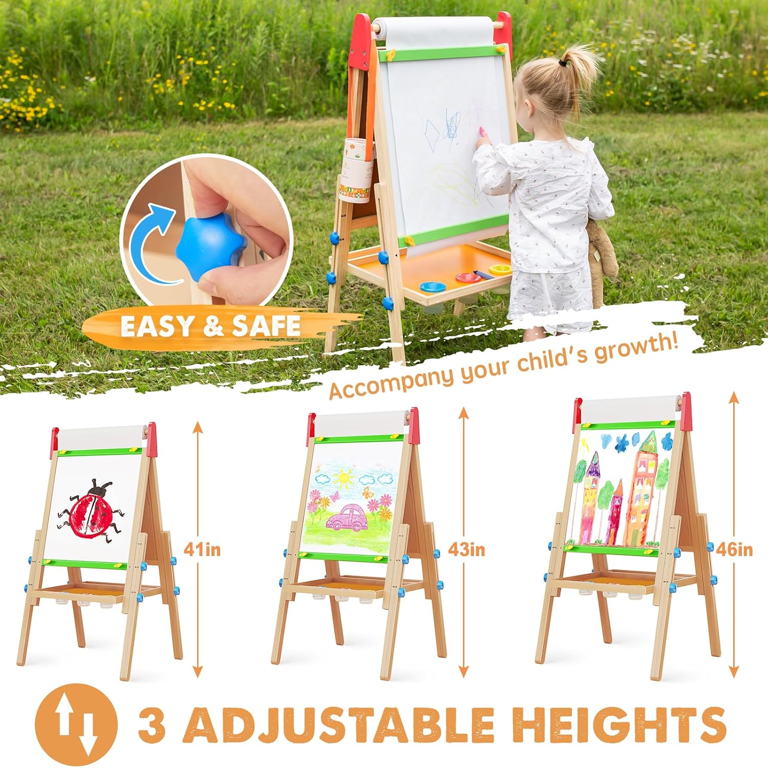 Tiny Land® 3-in-1 Art Easel & Paper Roll Set Tiny Land INC