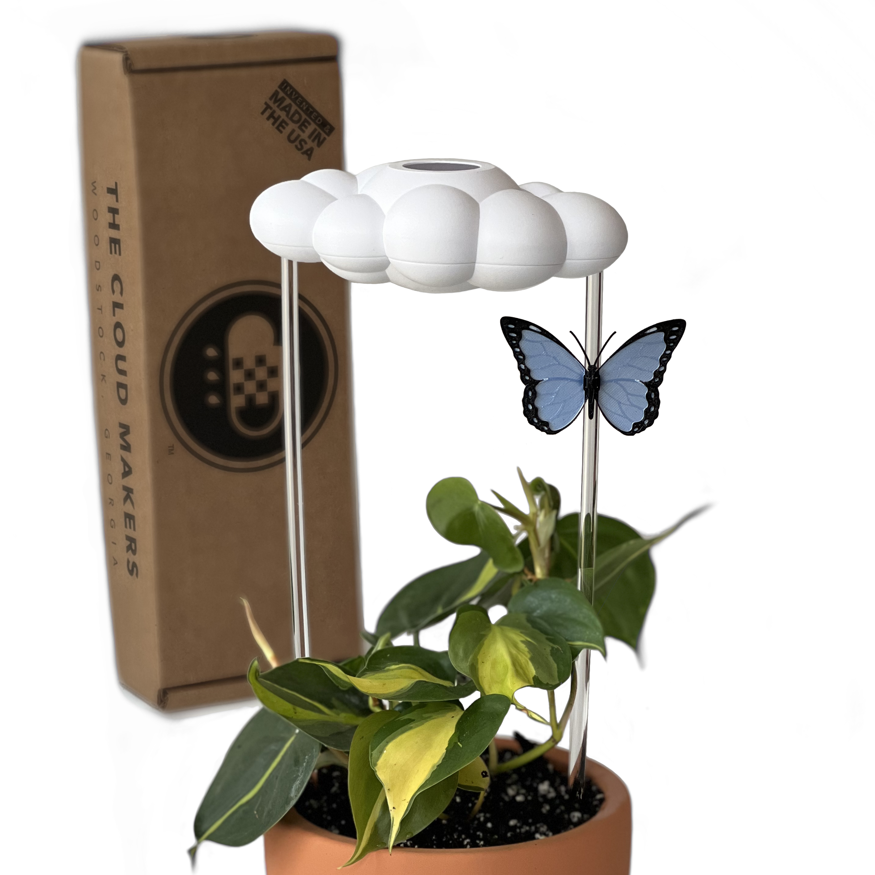 Original Dripping Rain Cloud with Blue Butterfly Charm The Cloud Makers