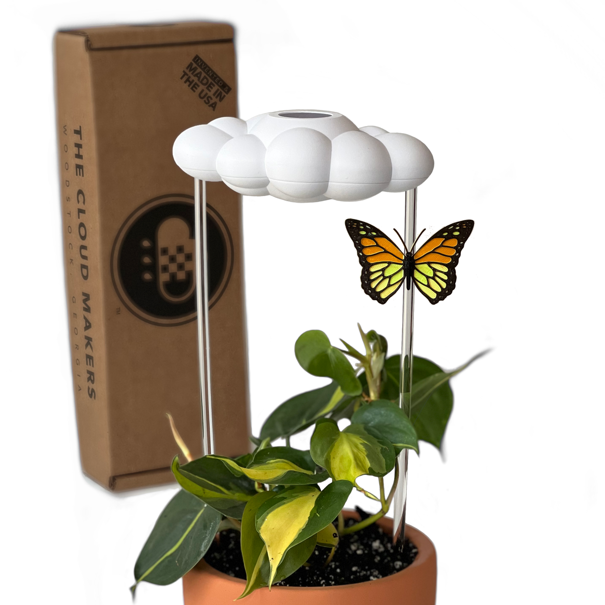 Original Dripping Rain Cloud with Orange Butterfly Charm The Cloud Makers