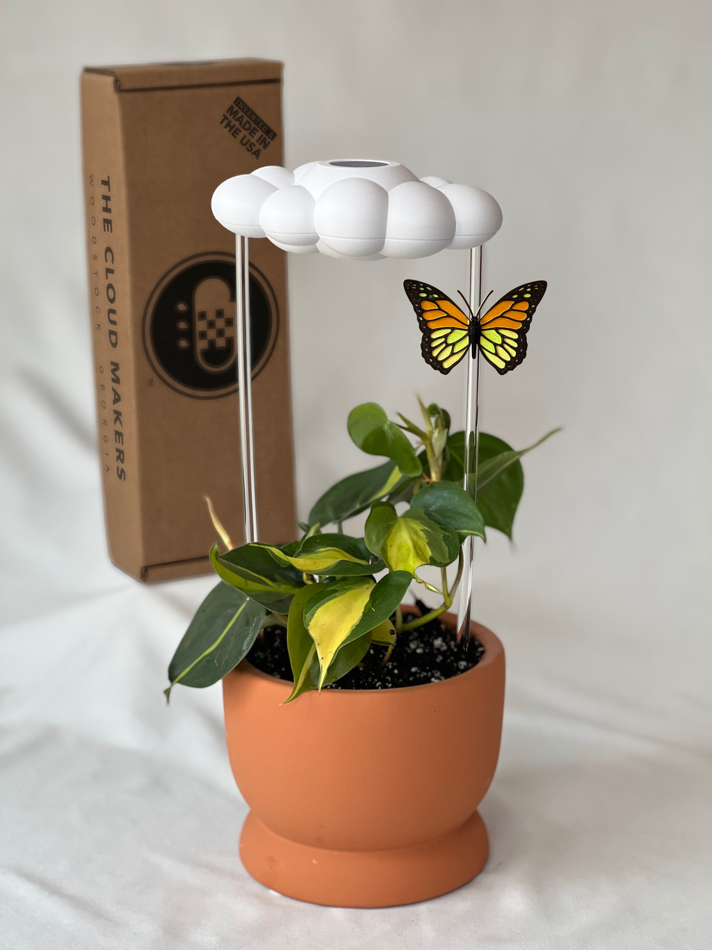 Original Dripping Rain Cloud with Orange Butterfly Charm The Cloud Makers