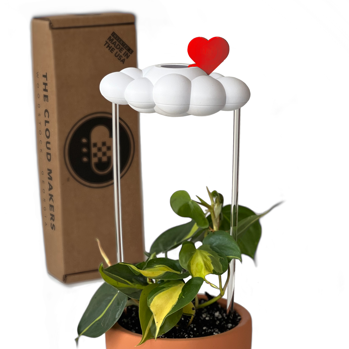Original Dripping Rain Cloud with Red Heart Charm The Cloud Makers