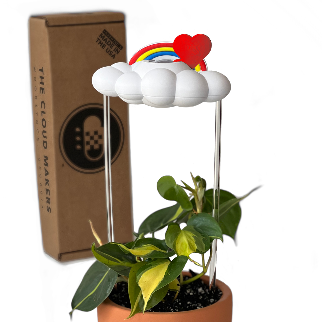 Original Dripping Rain Cloud with Red Heart and Rainbow Charms The Cloud Makers